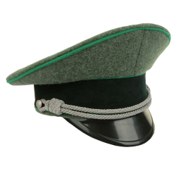 German ww2 Army Officer Visor Cap without Insignia - Field Grey - Light Green Piping reproduction wwii supplier ww2 repro military