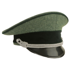 German ww2 Army Officer Visor Cap without badges- Field Grey - Grass Green Piping reproduction wwii supplier ww2 repro military