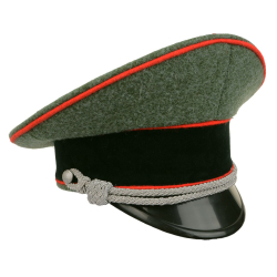 German ww2 Army Officer Visor Cap without badges - Field Grey - Red Piping reproduction wwii supplier ww2 repro military