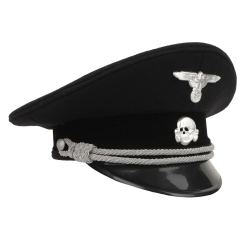 WW2 German Allgemeine Officer Visor Cap - Black Piping reproduction wwii supplier