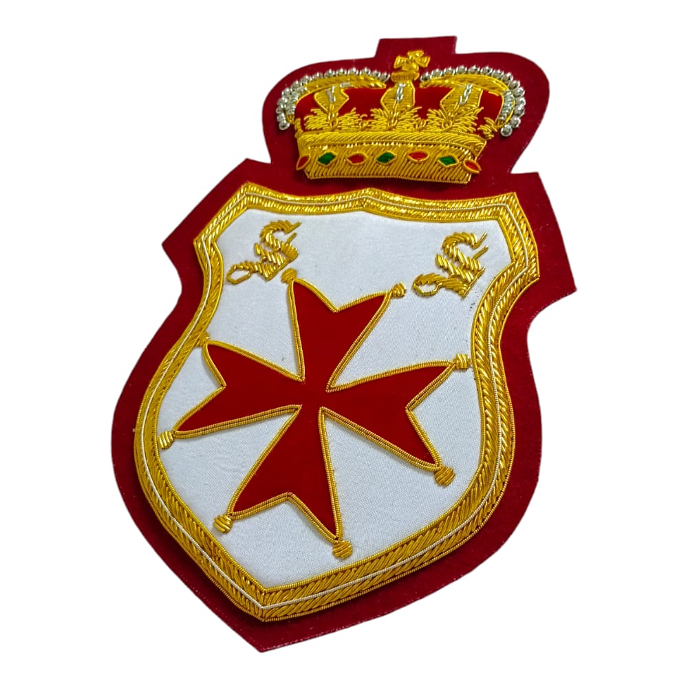 Hand embroidery gold bullion wire badges